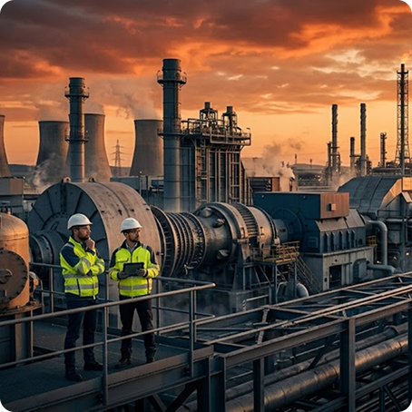 Heavy industry - refinery at sunset